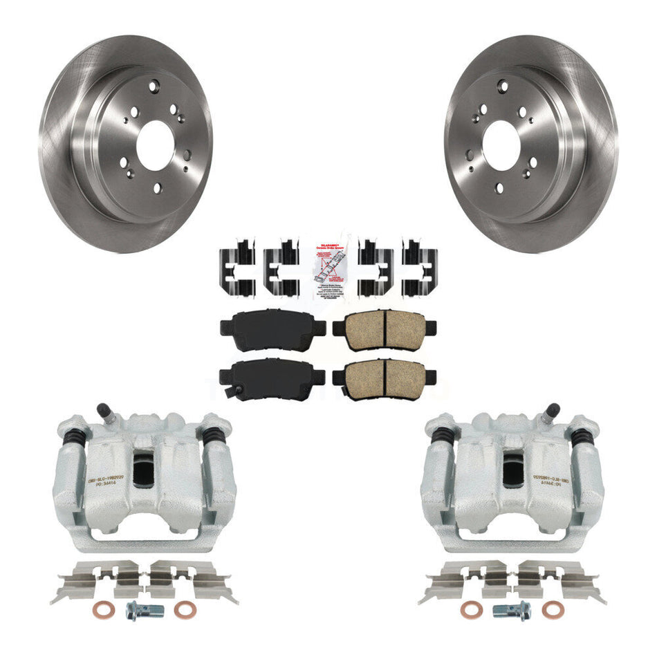 Rear Disc Brake Caliper Rotors And Ceramic Pads Kit For 2005-2010 Honda Odyssey KC8-100853N by Transit Auto