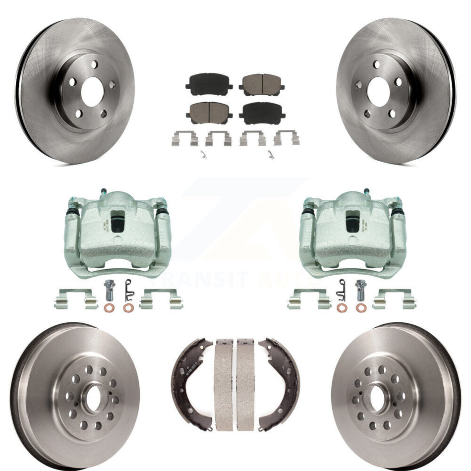 Front Rear Brake Caliper Rotor Drum Ceramic Pad Kit (8Pc) For Toyota Matrix Pontiac Vibe KC8-100861C