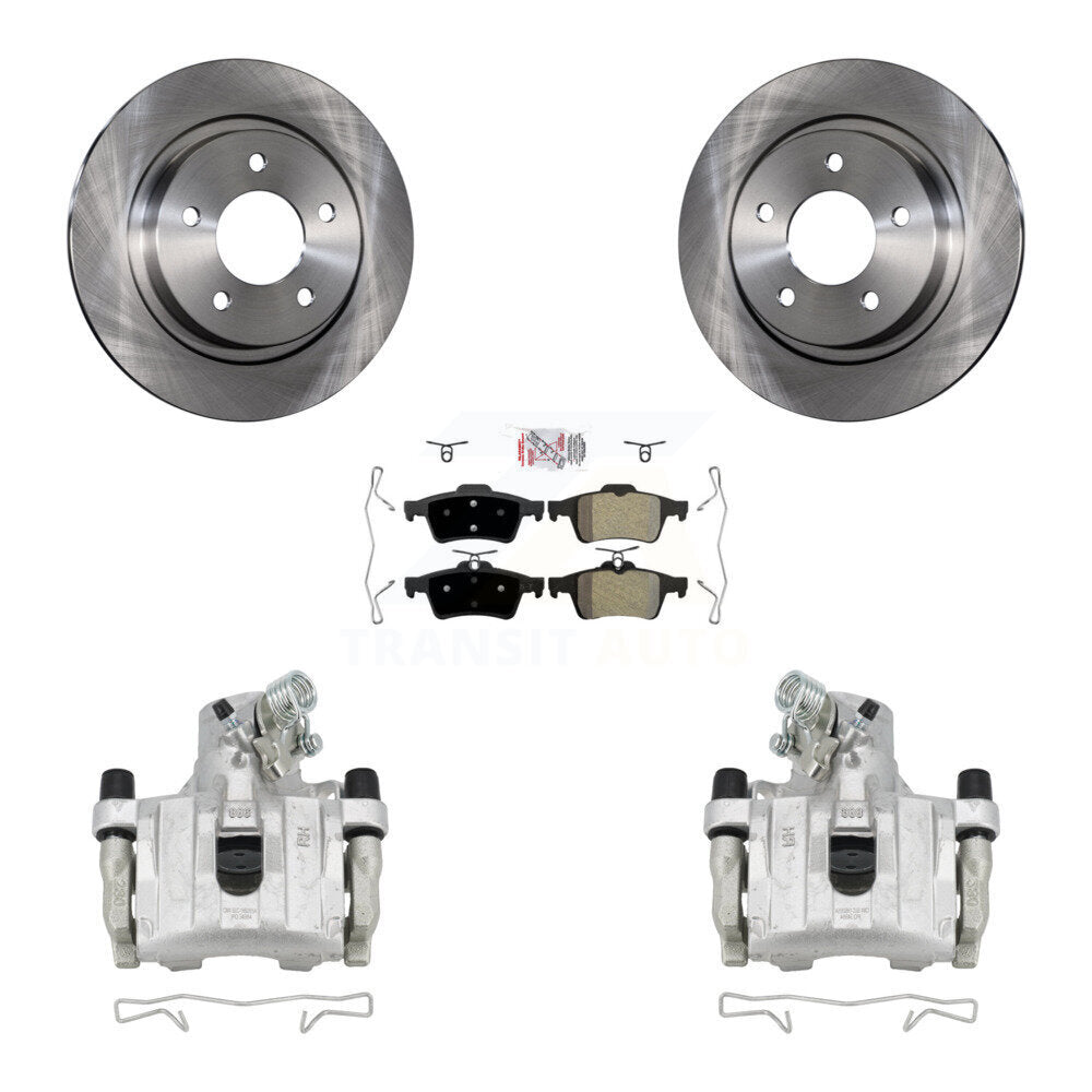 Rear Disc Brake Caliper Rotors And Semi-Metallic Pads Kit For Mazda 3 Sport KC8-100862N