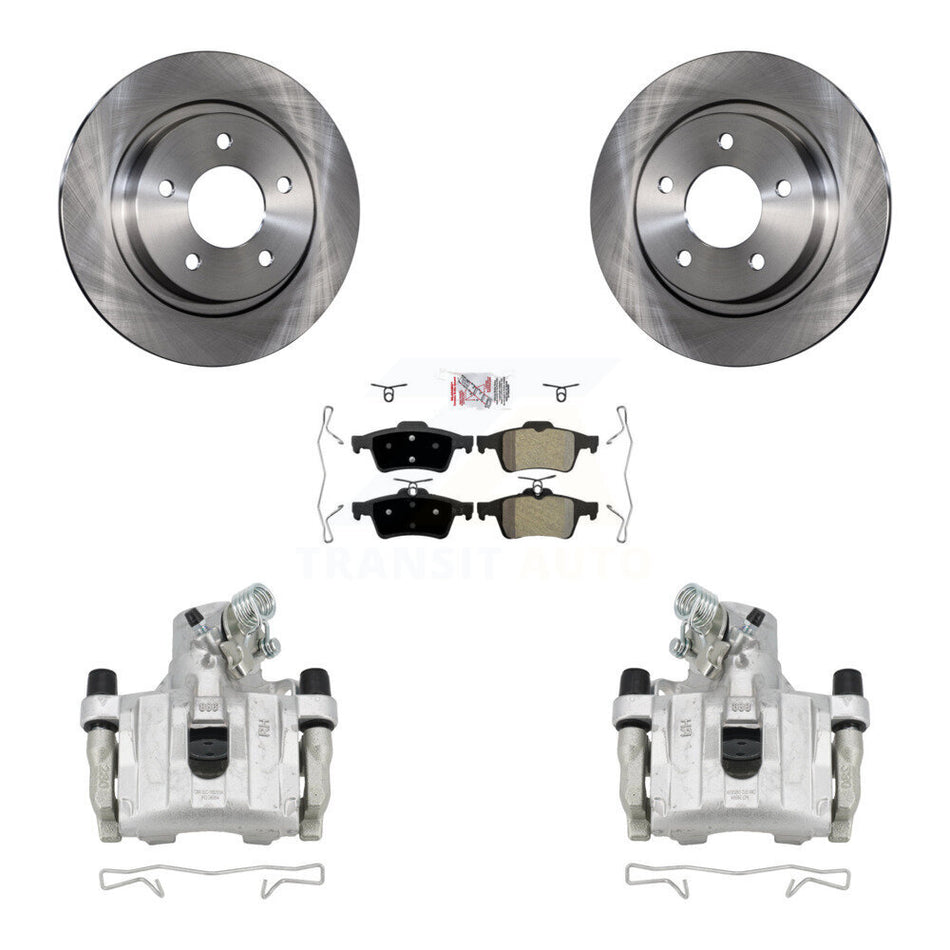 Rear Disc Brake Caliper Rotors And Semi-Metallic Pads Kit For Mazda 3 Sport KC8-100862N