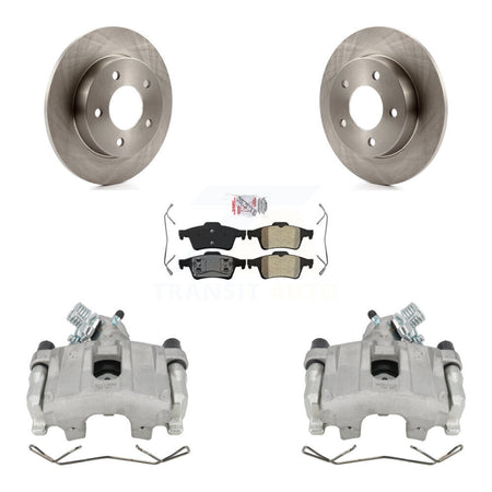 Rear Disc Brake Caliper Rotors And Semi-Metallic Pads Kit For 2004-2005 Mazda 3 2.0L KC8-100863N
