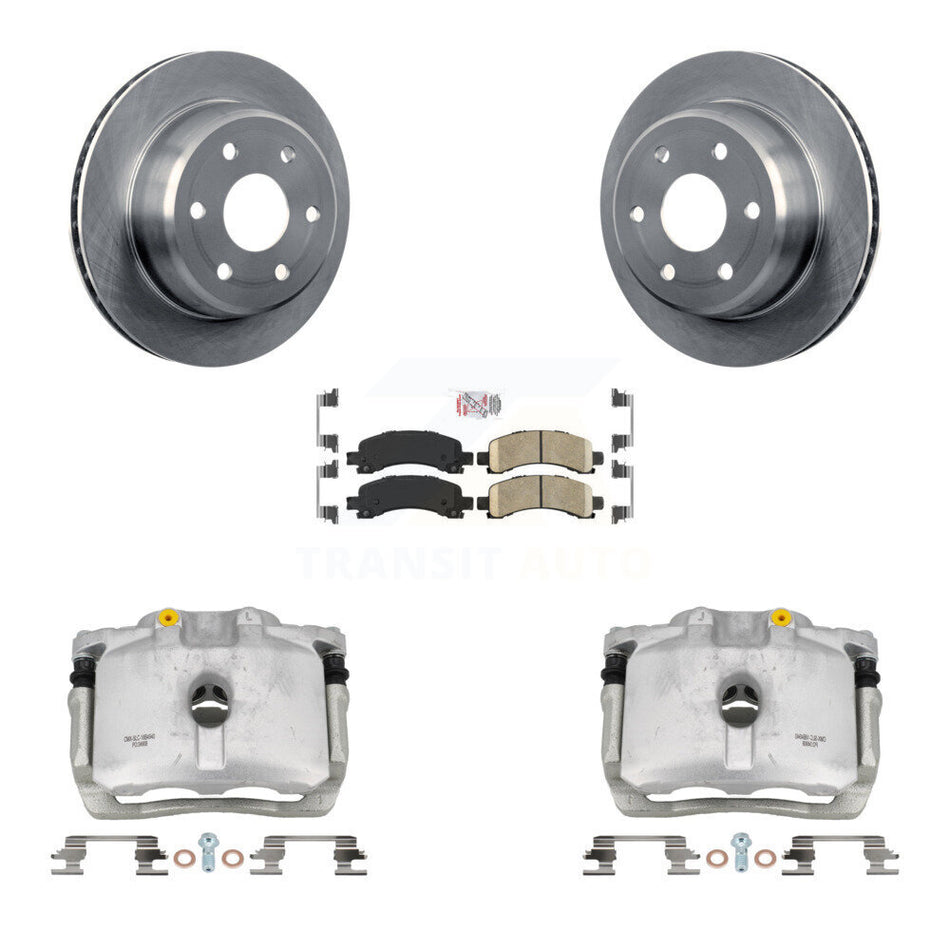 Rear Brake Caliper Rotors Ceramic Pad Kit For Chevrolet GMC Avalanche 1500 Express Yukon KC8-100864N
