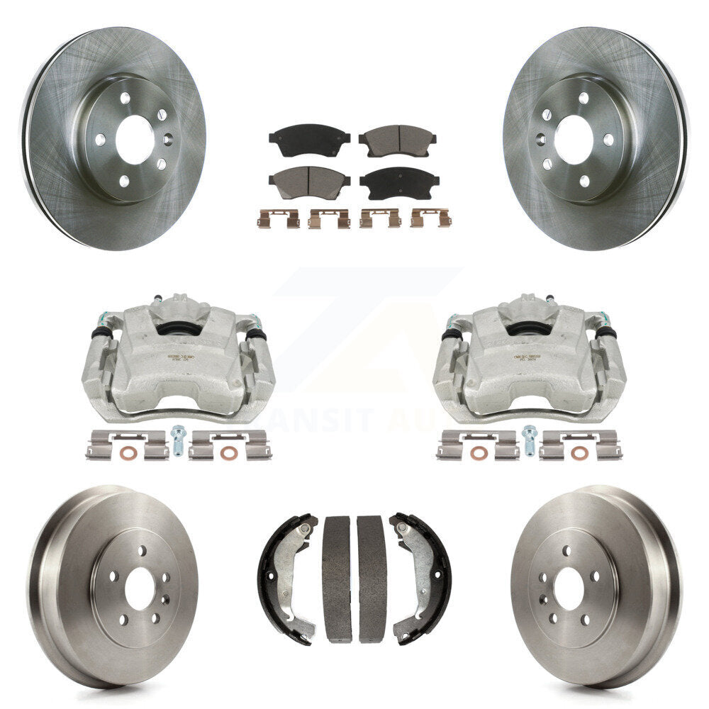 Front Rear Disc Brake Caliper Rotors Drums Ceramic Pads Kit (8Pc) For Chevrolet Cruze Limited KC8-100865C by Transit Auto