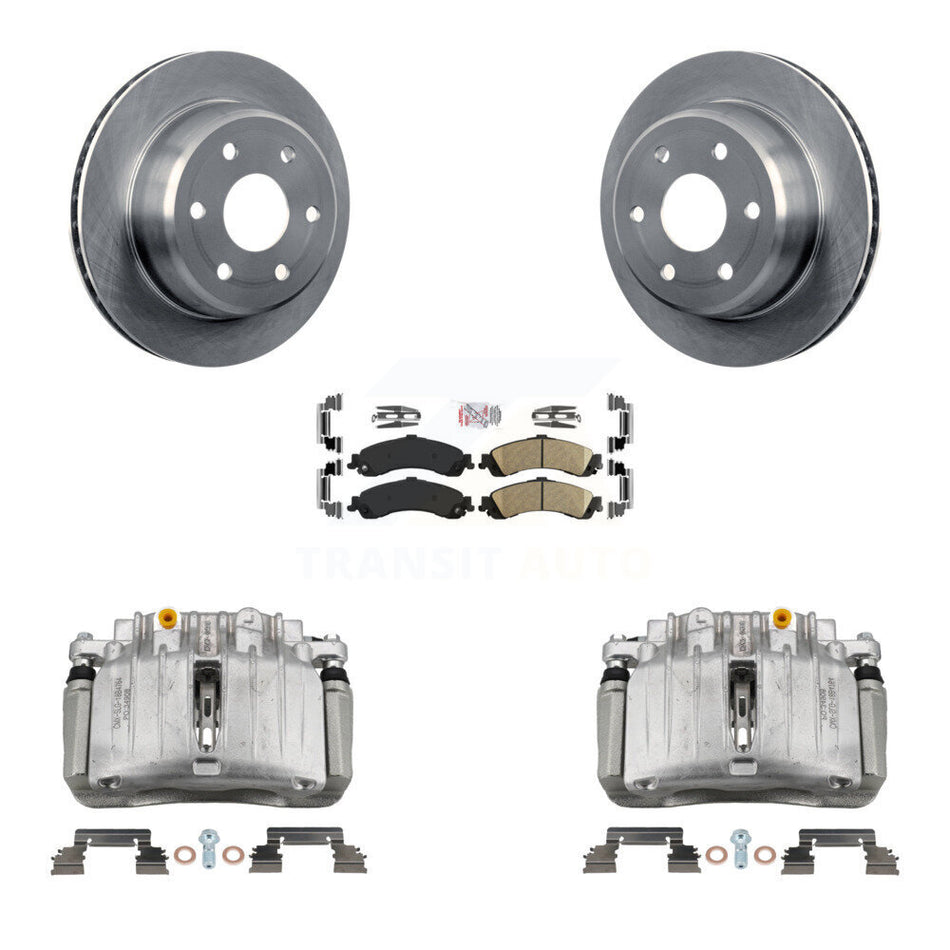 Rear Brake Caliper Rotor & Ceramic Pad Kit For Chevrolet Silverado 1500 GMC Avalanche XL KC8-100866N