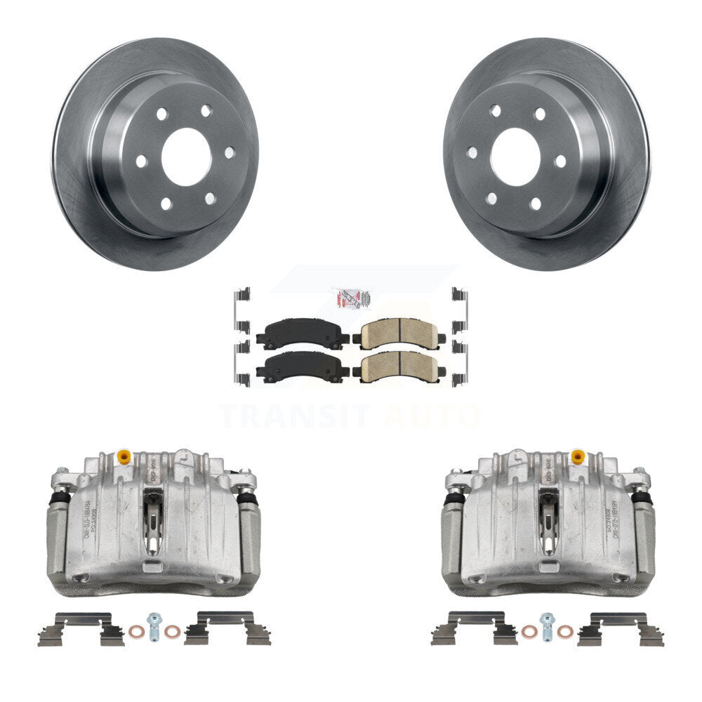 Rear Disc Brake Caliper Rotors And Ceramic Pad Kit For 2002 Chevrolet Avalanche 1500 4WD KC8-100867N