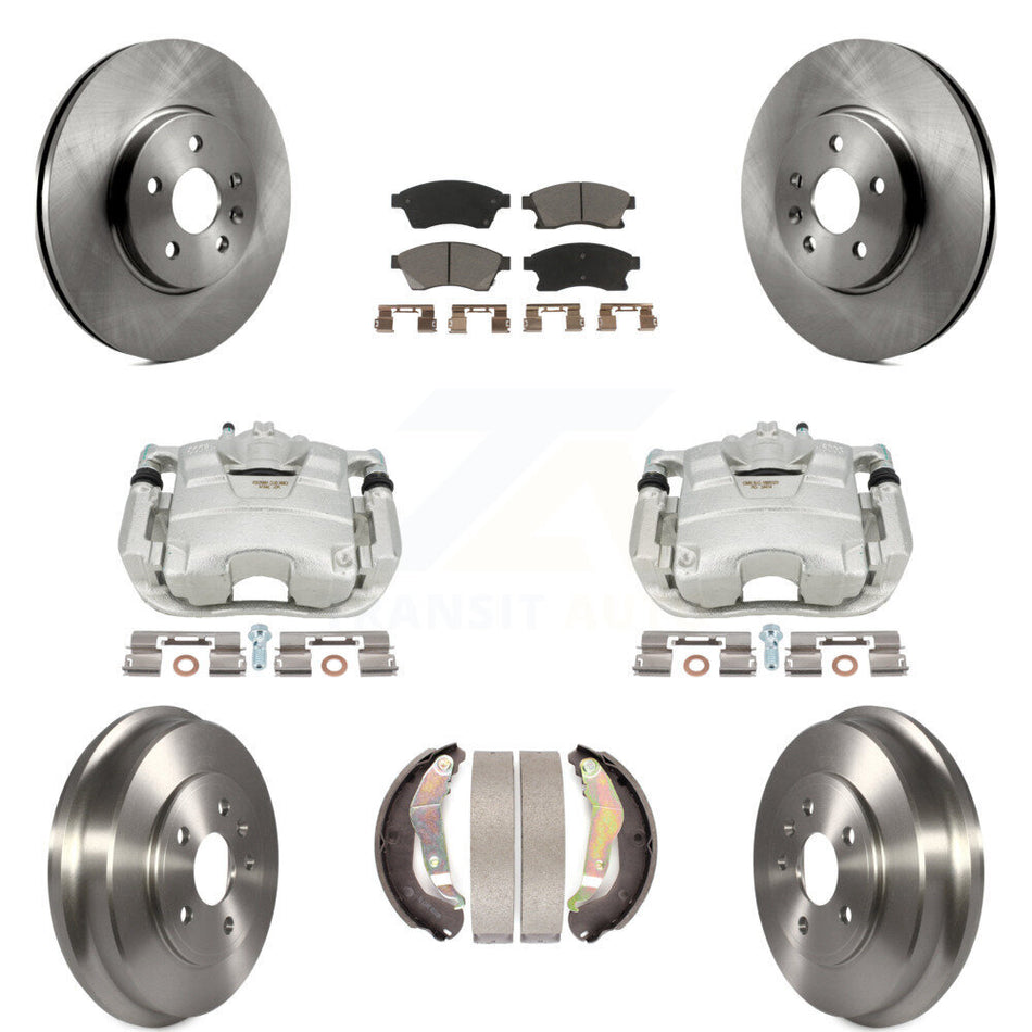 Front Rear Disc Brake Caliper Rotors Drums Ceramic Pads Kit (8Pc) For 2013-2017 Chevrolet Trax KC8-100868C by Transit Auto