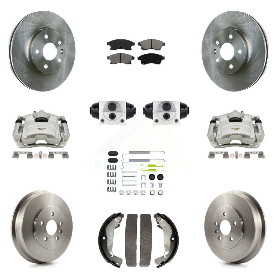 Front Rear Brake Caliper Rotor Drum Semi-Metallic Pad Shoe Cylinder Kit (11Pc) For Cruze KC8-100869S