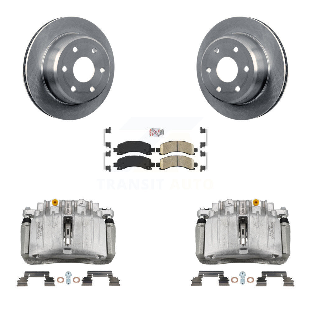 Rear Brake Caliper Rotors Ceramic Pad Kit For 2002 GMC Yukon Chevrolet Tahoe XL 1500 RWD KC8-100870N