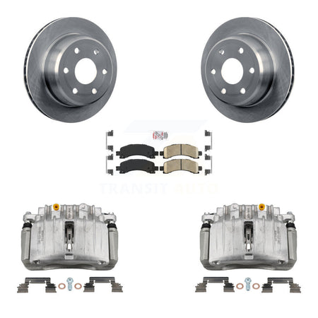 Rear Brake Caliper Rotors Ceramic Pad Kit For 2002 GMC Yukon Chevrolet Tahoe XL 1500 RWD KC8-100870N
