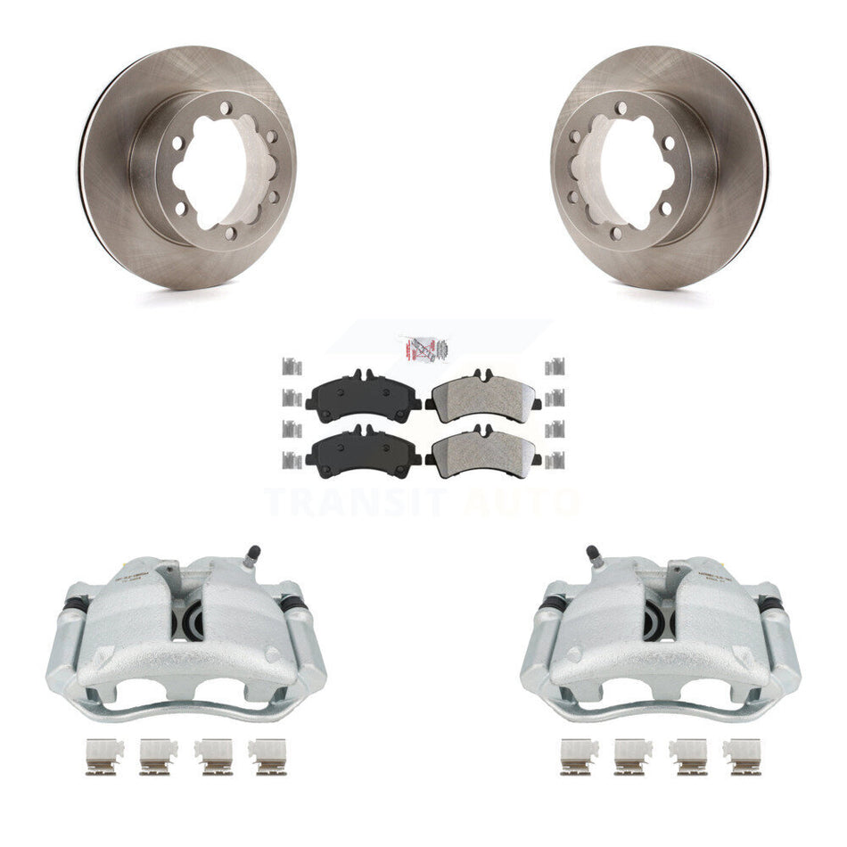 Rear Disc Brake Caliper Rotors And Semi-Metallic Pads Kit For Sprinter 3500 Mercedes-Benz Dodge Freightliner KC8-100874N