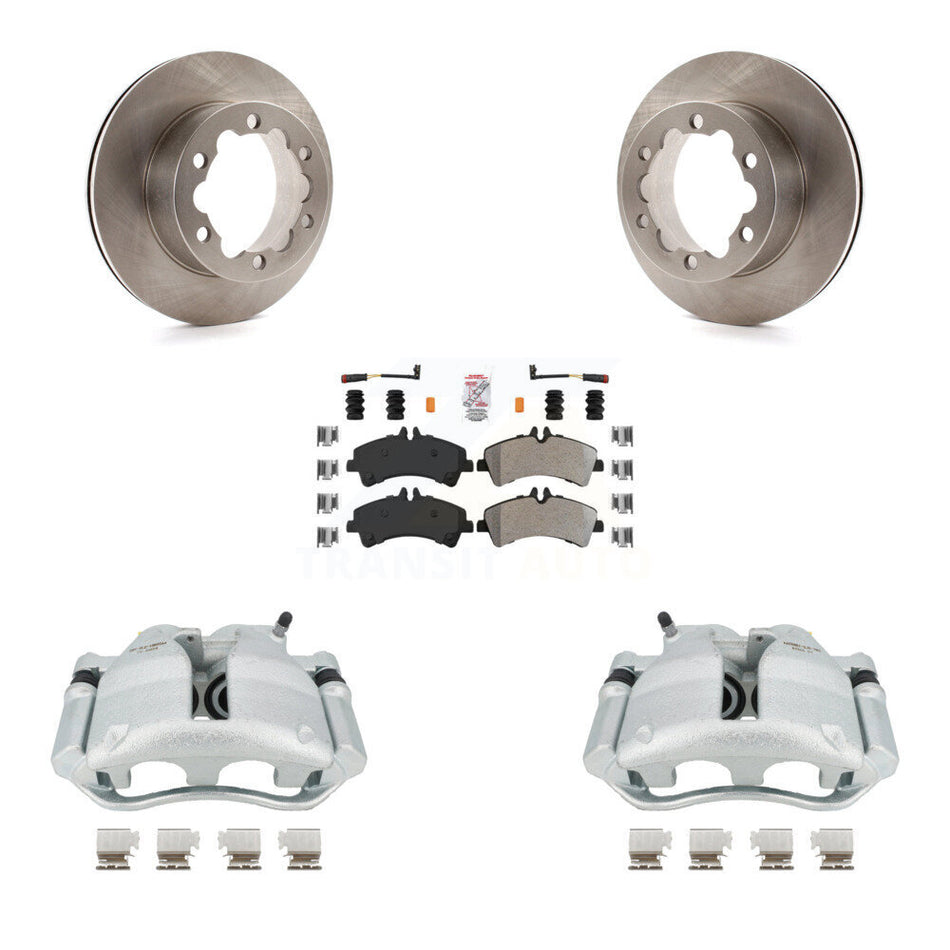 Rear Disc Brake Caliper Rotors And Semi-Metallic Pads Kit For Sprinter 3500 Mercedes-Benz Dodge Freightliner KC8-100875N by Transit Auto