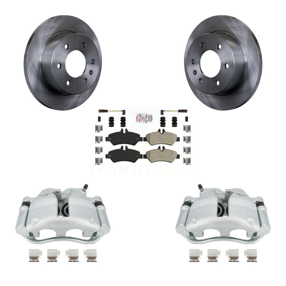 Rear Disc Brake Caliper Rotors And Semi-Metallic Pads Kit For Sprinter 3500 Dodge Freightliner KC8-100877N by Transit Auto