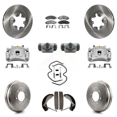 Front Rear Brake Caliper Rotor Drum Semi-Metallic Pad Shoe Cylinder & Kit (11Pc) For GMC KC8-100888P