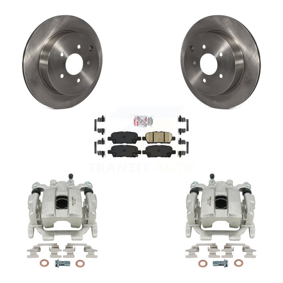 Rear Disc Brake Caliper Rotors And Ceramic Pads Kit For INFINITI QX70 KC8-100889N