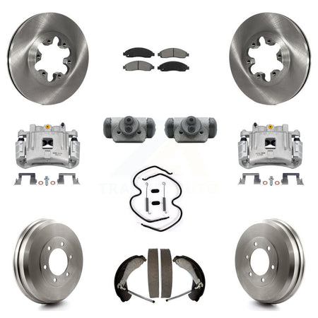 Front Rear Brake Caliper Rotor Drum Semi-Metallic Pad Shoe Cylinder & Kit (11Pc) For GMC KC8-100895S