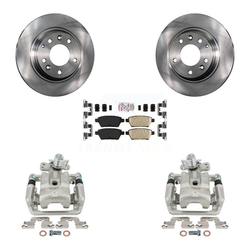 Rear Disc Brake Caliper Rotors And Ceramic Pads Kit For Ford Fusion Mazda 6 Lincoln MKZ Mercury Milan Zephyr KC8-100896N
