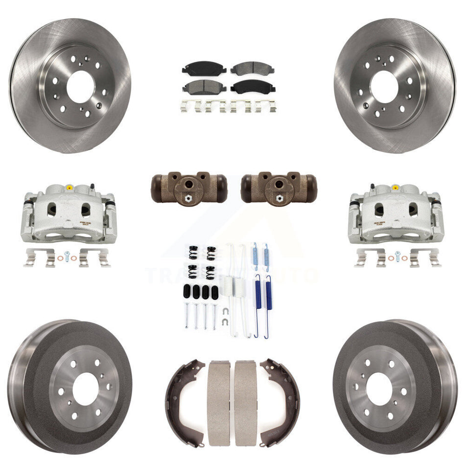 Front Rear Brake Caliper Rotor Drum Semi-Metallic Pad Shoe Cylinder & Kit (11Pc) For GMC KC8-100896S