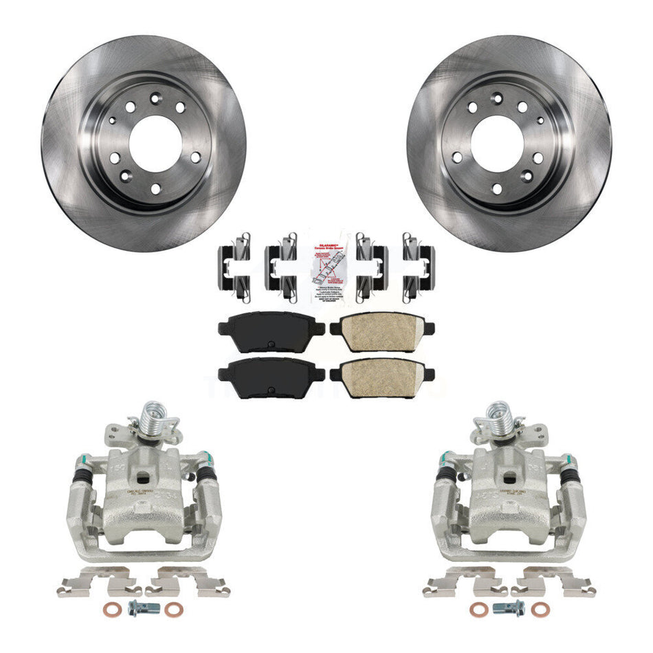 Rear Disc Brake Caliper Rotors And Ceramic Pads Kit For Ford Fusion Mazda 6 Lincoln MKZ Mercury Milan Zephyr KC8-100897N