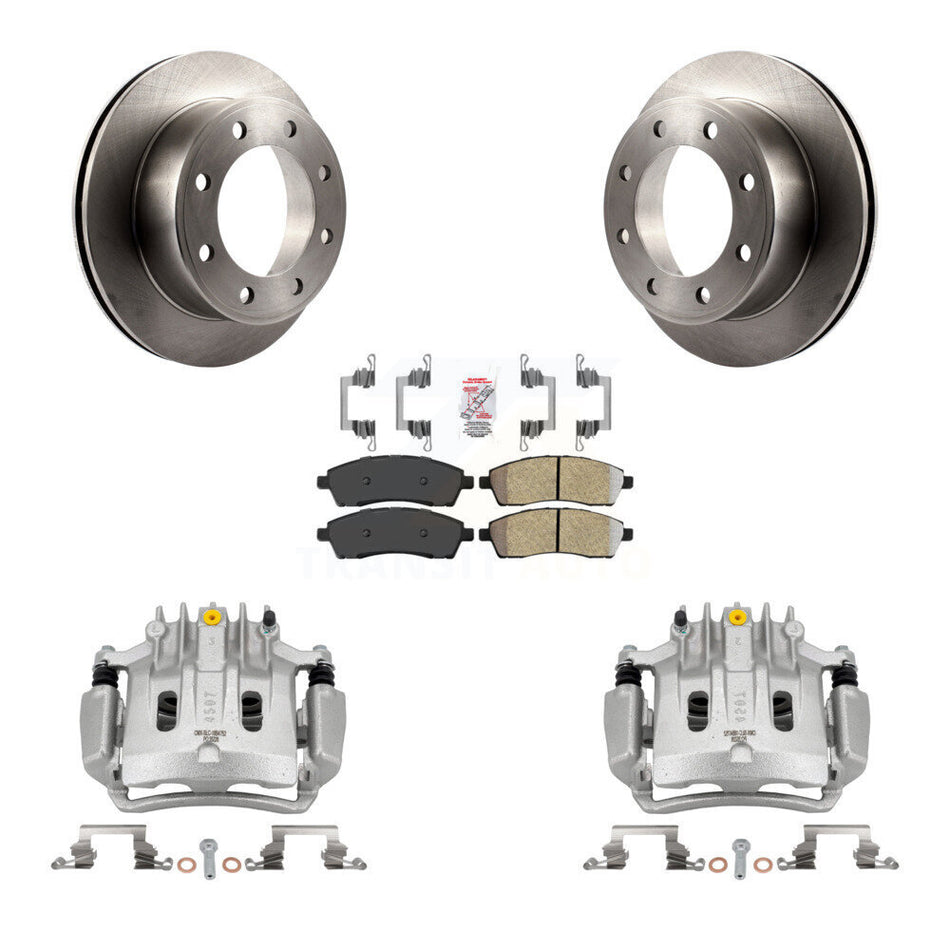 Rear Disc Brake Caliper Rotors And Semi-Metallic Pads Kit For Ford Excursion KC8-100906N