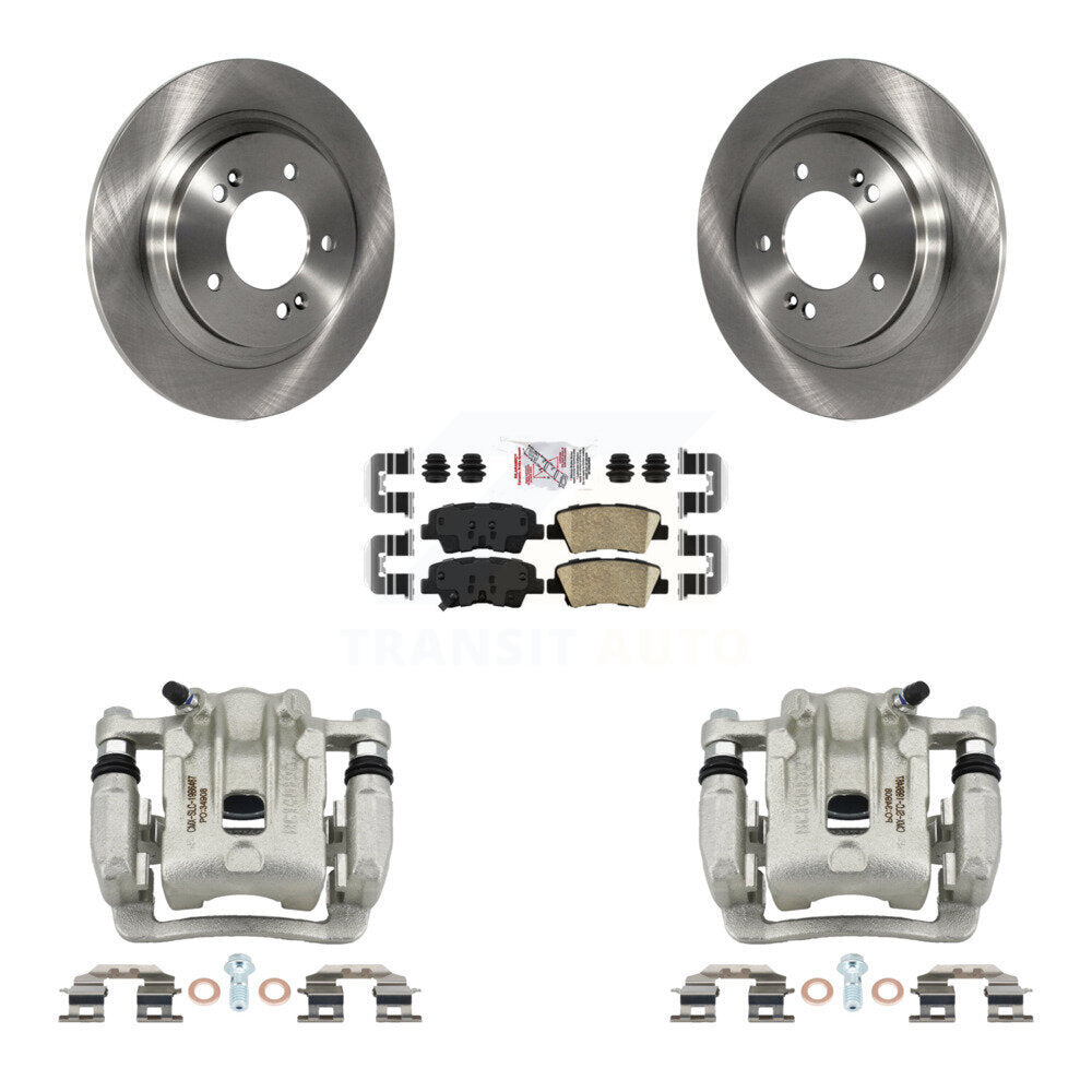 Rear Brake Caliper Rotor Ceramic Pad Kit For Kia Optima 2.0L With Electric Parking KC8-100912N