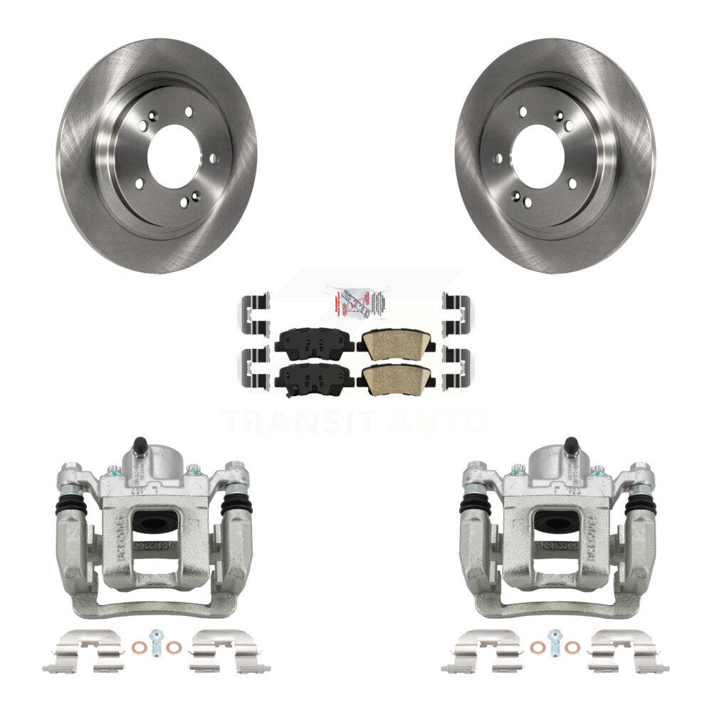 Rear Brake Caliper Rotor Ceramic Pad Kit For Kia Optima 2.4L With Electric Parking KC8-100913N