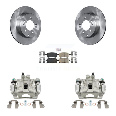 Rear Brake Caliper Rotors & Ceramic Pad Kit For Hyundai Sonata With Manual Parking KC8-100920N