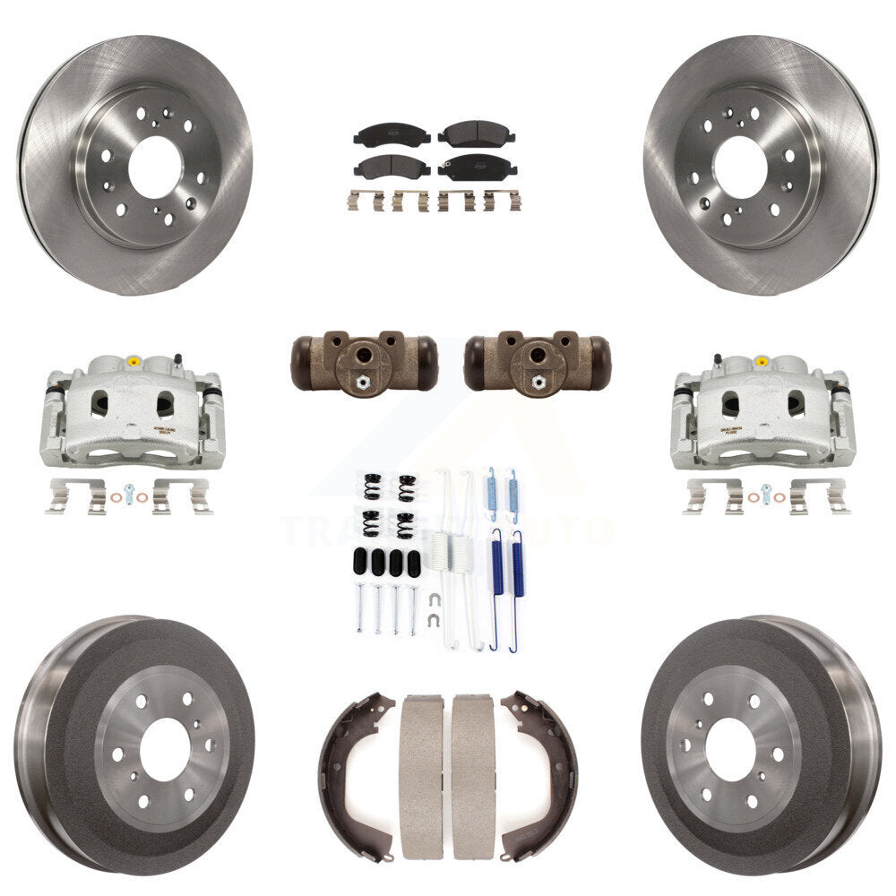 Front Rear Brake Caliper Rotor Drum Semi-Metallic Pad Shoe Cylinder & Kit (11Pc) For GMC KC8-100923P