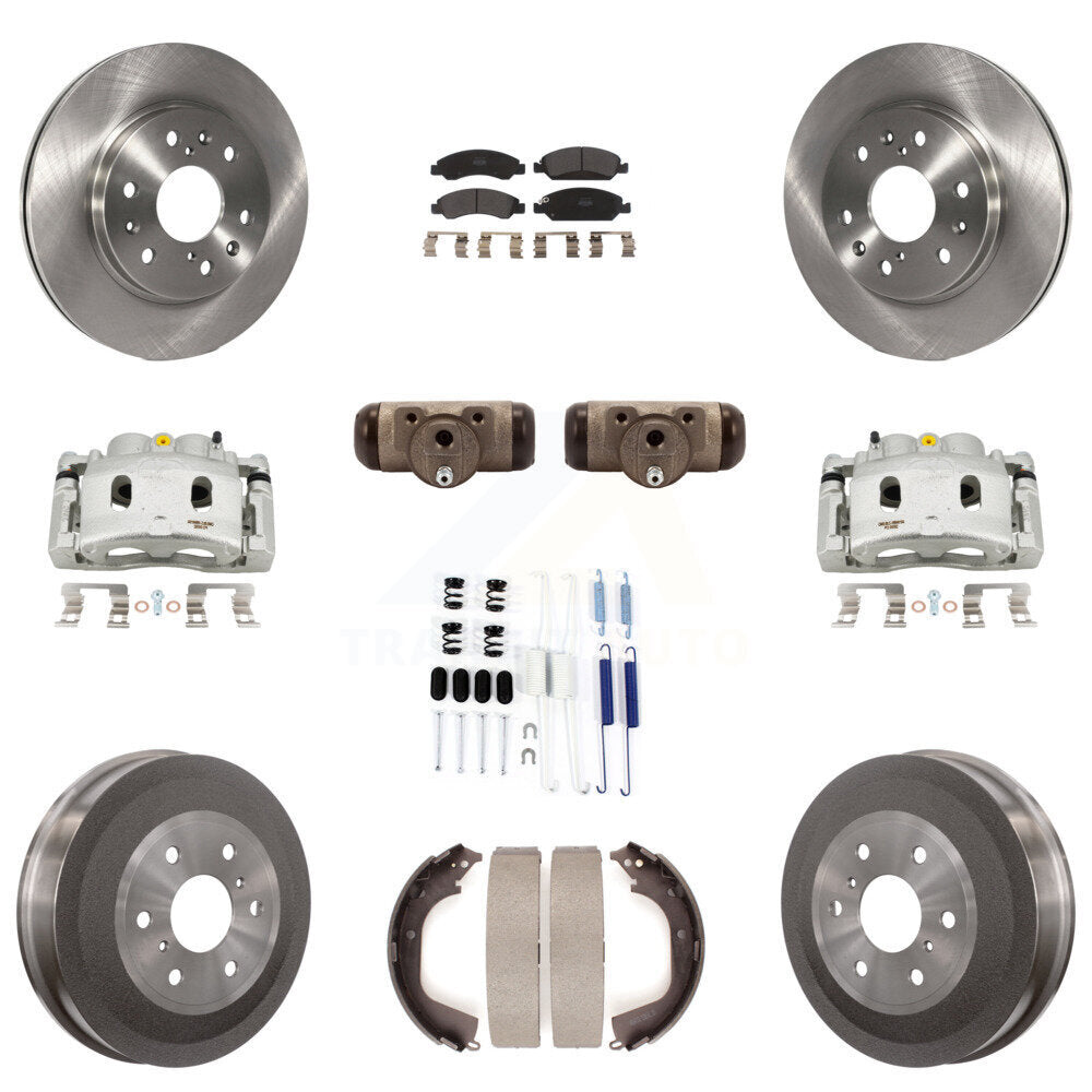 Front Rear Brake Caliper Rotor Drum Semi-Metallic Pad Shoe Cylinder & Kit (11Pc) For GMC KC8-100924P