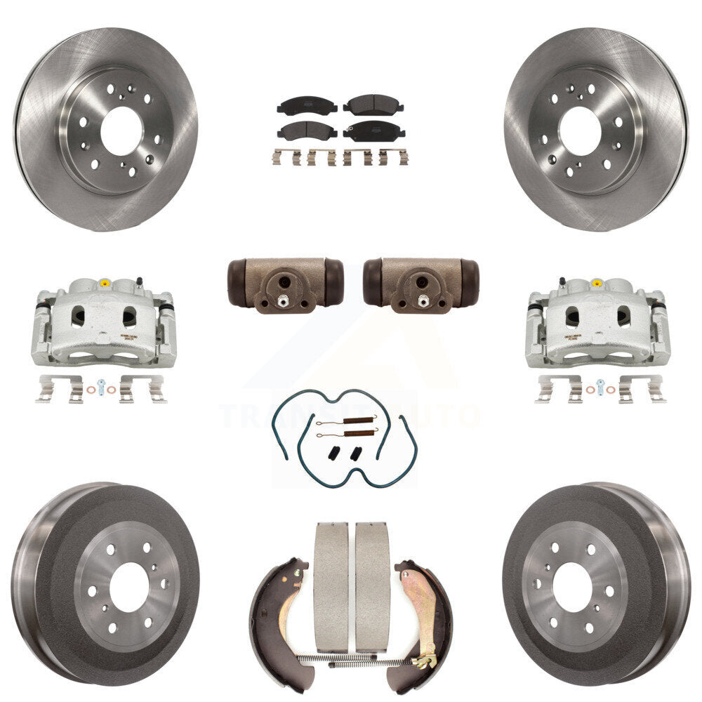Front Rear Brake Caliper Rotors Drum Semi-Metallic Pad Shoe Cylinder Kit (11Pc) For 1500 KC8-100925P