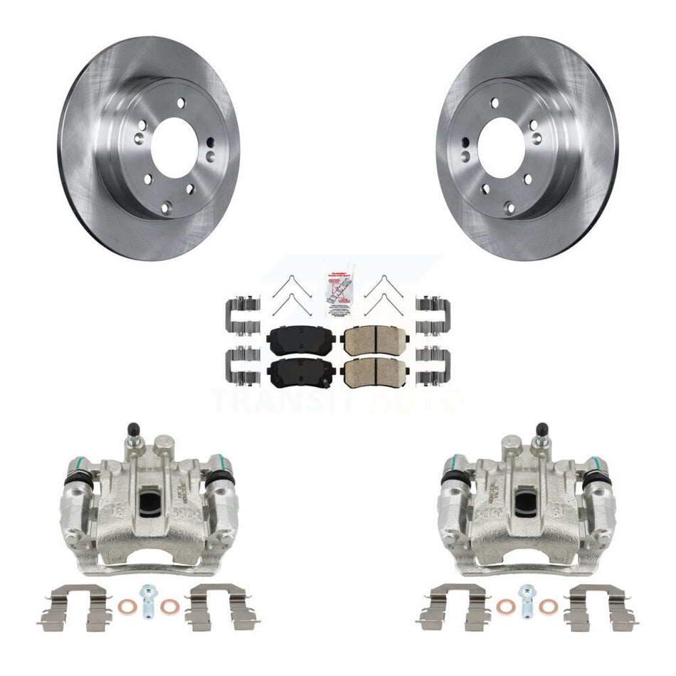 Rear Disc Brake Caliper Rotors And Ceramic Pads Kit For Hyundai Sonata Kia Optima KC8-100926N