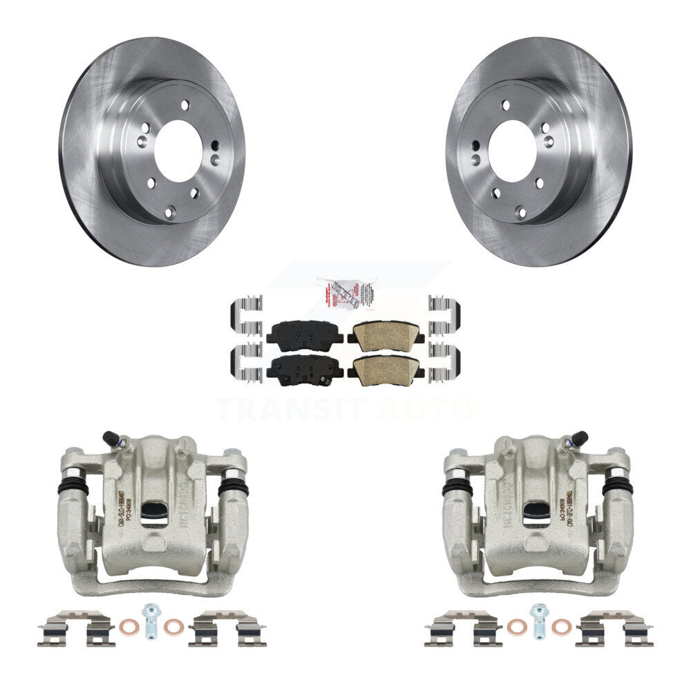 Rear Brake Caliper Rotor & Ceramic Pad Kit For 2016 Kia Optima With Manual Parking KC8-100927N