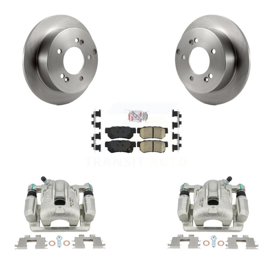 Rear Disc Brake Caliper Rotors And Ceramic Pads Kit For Hyundai Sonata Kia Optima Magentis KC8-100934N by Transit Auto