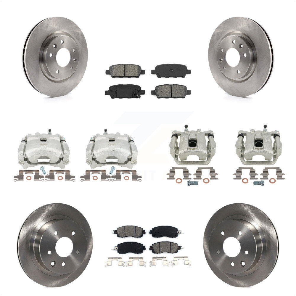 Front Rear Disc Brake Caliper Rotors And Semi-Metallic Pads Kit (10Pc) For Nissan LEAF KC8-100934S by Transit Auto