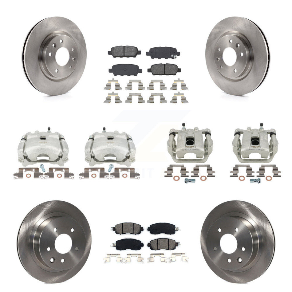 Front Rear Disc Brake Caliper Rotors And Semi-Metallic Pads Kit (10Pc) For Nissan LEAF KC8-100934S