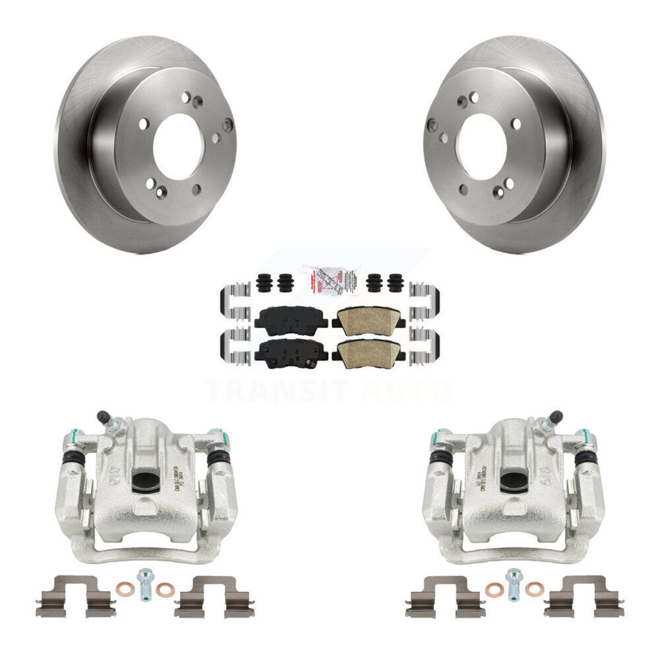 Rear Disc Brake Caliper Rotors And Ceramic Pads Kit For 2009-2010 Hyundai Sonata 2.4L KC8-100936N