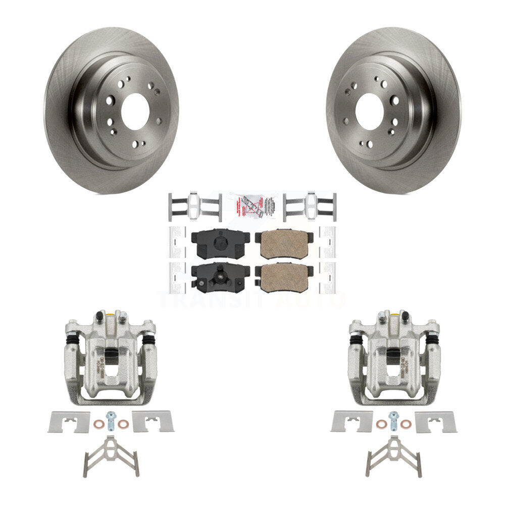 Rear Disc Brake Caliper Rotors And Ceramic Pads Kit For 2012-2015 Honda Crosstour KC8-100937N