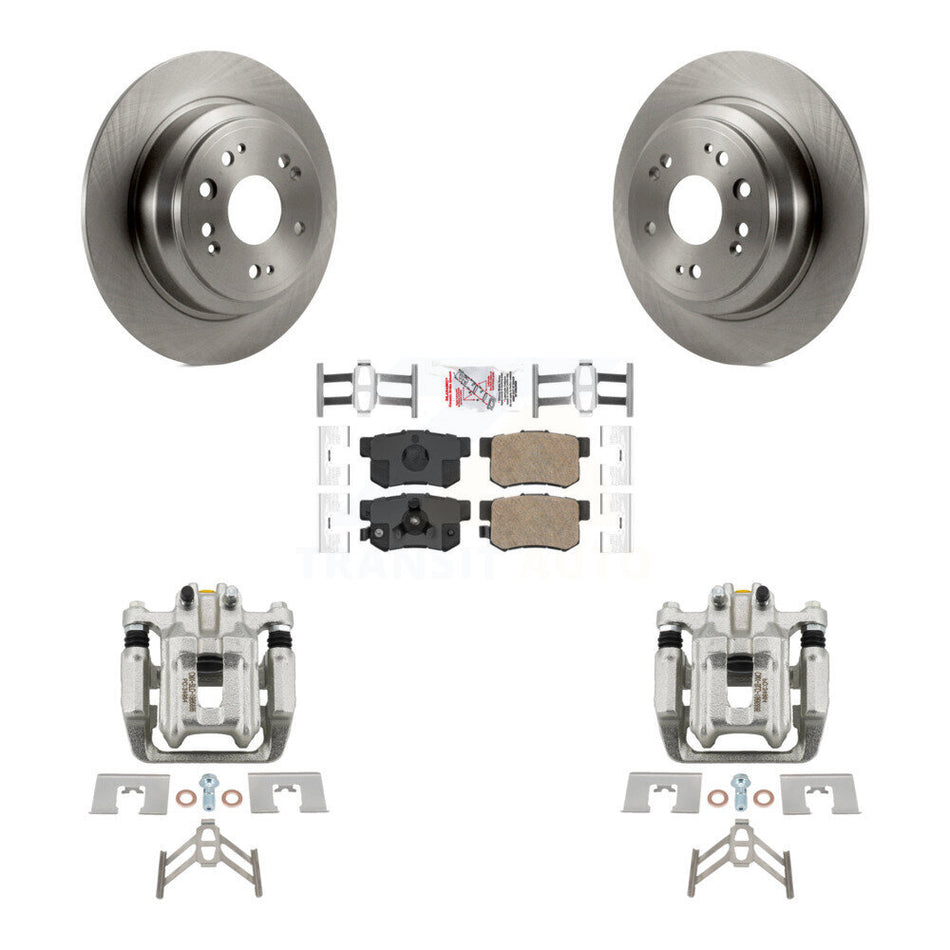 Rear Disc Brake Caliper Rotors And Ceramic Pads Kit For 2012-2015 Honda Crosstour KC8-100937N