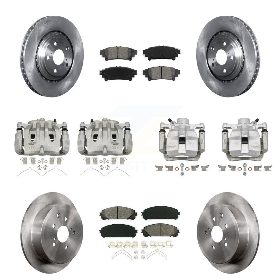 Front Rear Disc Brake Caliper Rotors Semi-Metallic Pad Kit (10Pc) For Lexus RX350 RX450h KC8-100938S