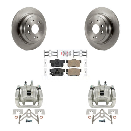 Rear Disc Brake Caliper Rotors And Ceramic Pads Kit For 2010-2011 Honda Accord Crosstour KC8-100939N by Transit Auto