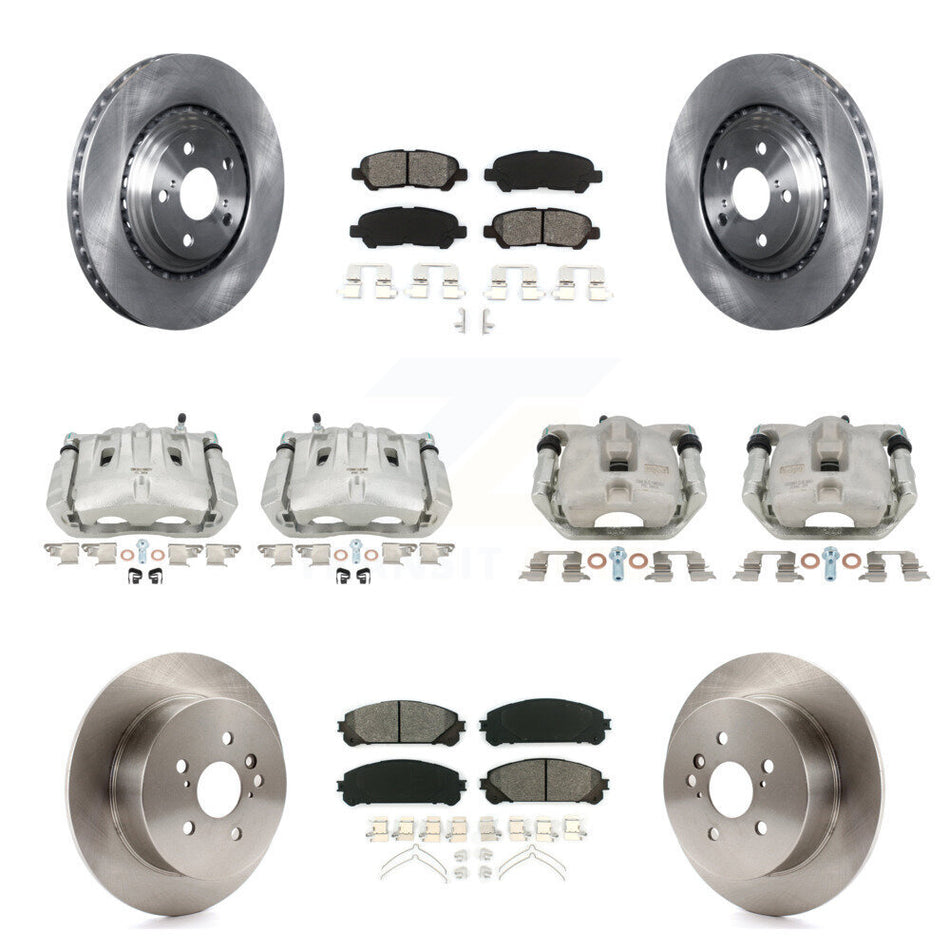Front Rear Disc Brake Caliper Rotor & Semi-Metallic Pad Kit (10Pc) For Toyota Highlander KC8-100939S