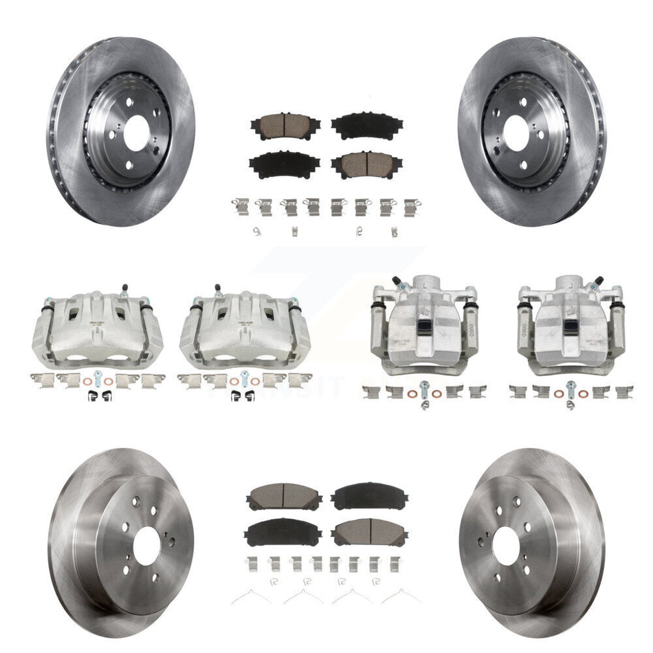 Front Rear Disc Brake Caliper Rotor Ceramic Pad Kit (10Pc) For Toyota Sienna Lexus RX350 KC8-100948C