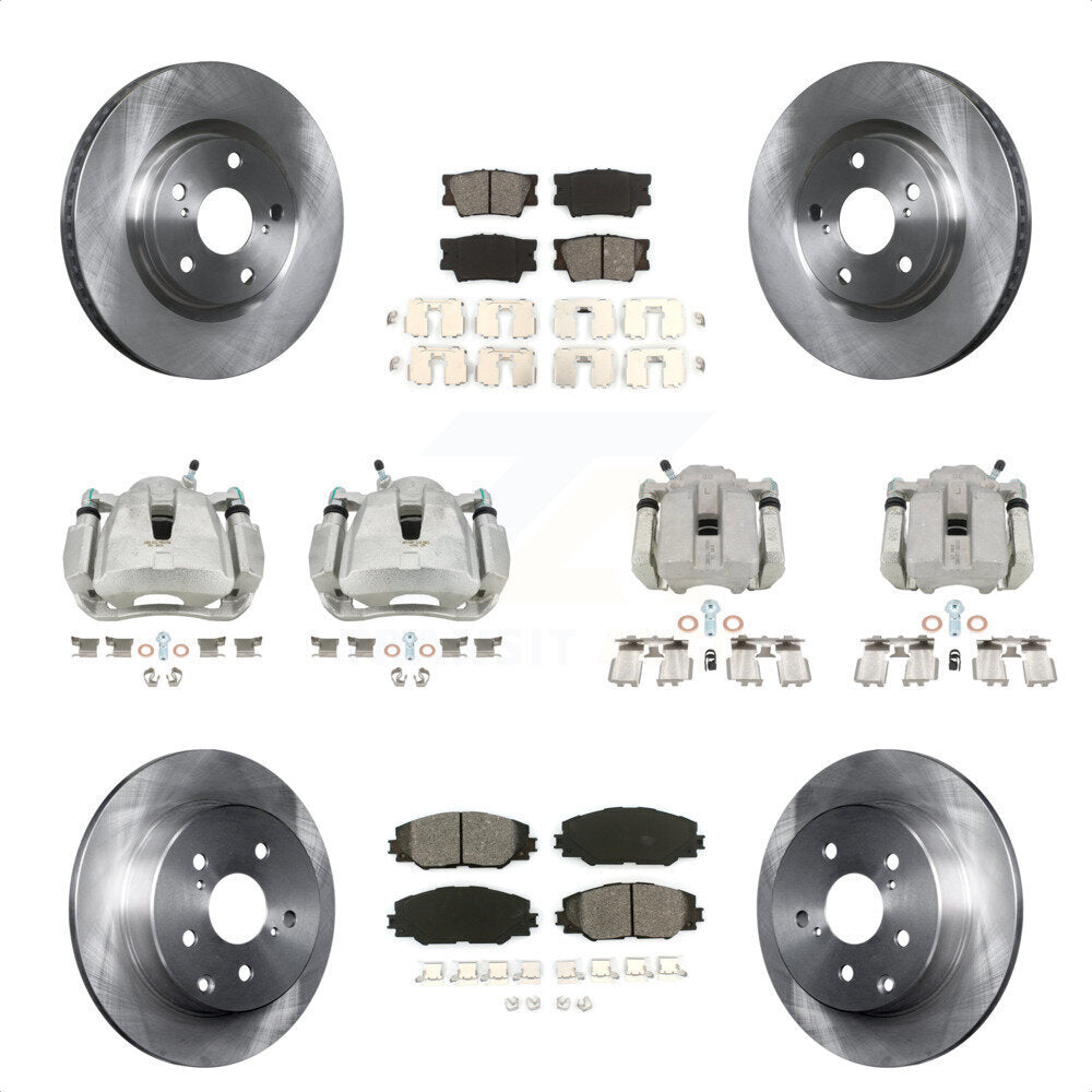 Front Rear Disc Brake Caliper Rotors And Semi-Metallic Pads Kit (10Pc) For Toyota RAV4 KC8-100948S by Transit Auto