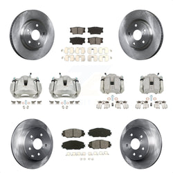 Front Rear Disc Brake Caliper Rotors And Semi-Metallic Pads Kit (10Pc) For Toyota RAV4 KC8-100948S