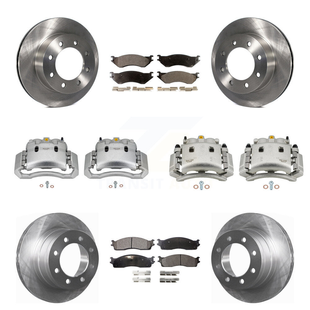 Front Rear Disc Brake Caliper Rotors And Semi-Metallic Pad Kit (10Pc) For Dodge Ram 3500 KC8-100949P