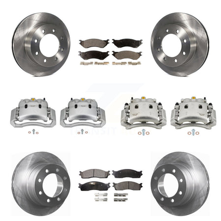 Front Rear Disc Brake Caliper Rotors And Semi-Metallic Pad Kit (10Pc) For Dodge Ram 3500 KC8-100949P