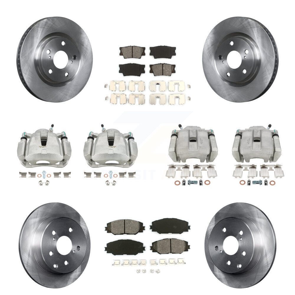 Front Rear Disc Brake Caliper Rotors And Semi-Metallic Pads Kit (10Pc) For Toyota RAV4 KC8-100949S