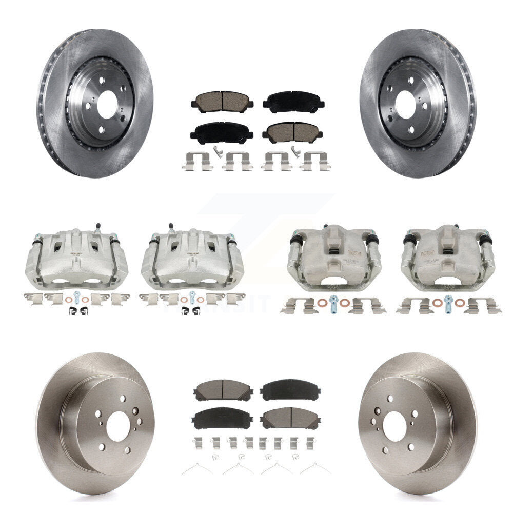 Front Rear Disc Brake Caliper Rotors And Ceramic Pads Kit (10Pc) For Toyota Highlander KC8-100950C