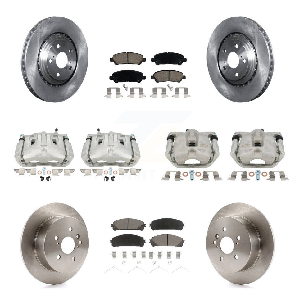 Front Rear Disc Brake Caliper Rotors And Ceramic Pads Kit (10Pc) For Toyota Highlander KC8-100950C