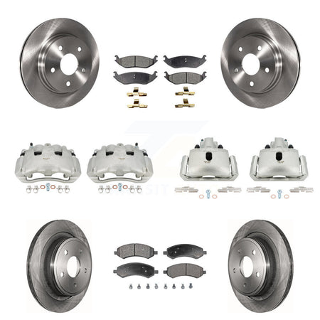 Front Rear Disc Brake Caliper Rotors And Semi-Metallic Pad Kit (10Pc) For Dodge Ram 1500 KC8-100950P