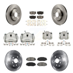 Front Rear Disc Brake Caliper Rotors And Semi-Metallic Pads Kit (10Pc) For Toyota RAV4 KC8-100950S